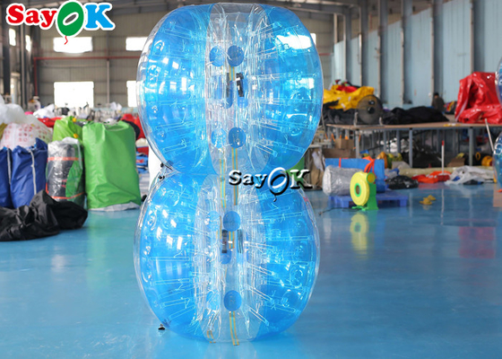 Διογκώσιμο ενήλικο TPU καρναβαλιού παιχνιδιών PVC σώματος Zorb προφυλακτήρων ποδόσφαιρο φυσαλίδων σφαιρών καθορισμένο διαφανές μπλε ρόδινο διογκώσιμο