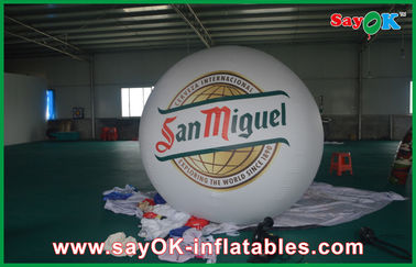 Διαφήμιση του άσπρου 2M διογκώσιμου μπαλονιού 0.18mm PVC πηδαλιουχούμενων εύκαμπτων αερόστατων ηλίου μπαλονιών