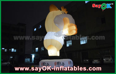 Διαφήμισης 10m γιγαντιαίο Οξφόρδη άσπρο χρώμα κινούμενων σχεδίων αγελάδων διογκώσιμο με το οδηγημένο φως