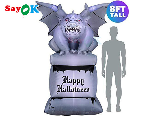 4m Φουσκωτό Gargoyle Αστεία LED Διακόσμηση αυλής για το Halloween