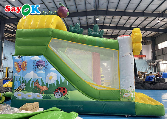 Φουσκωτό μουσαμά Bounce House Children Bouncer Castle Cartoon Ladybug Jumping Bed Slide