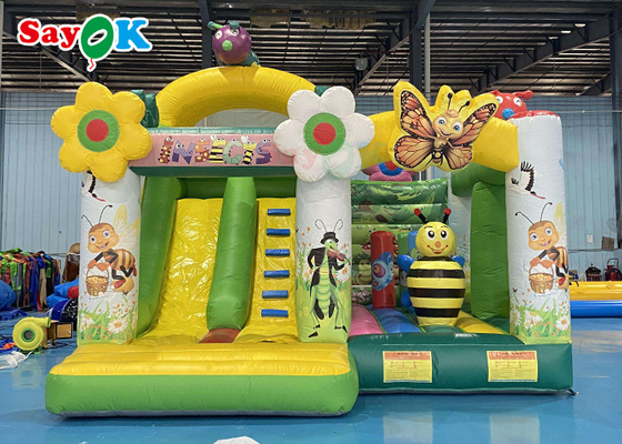 Φουσκωτό μουσαμά Bounce House Children Bouncer Castle Cartoon Ladybug Jumping Bed Slide