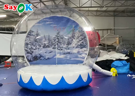 Φουσκωτές διακοσμήσεις αυλής από PVC 0,6 mm Χριστουγεννιάτικο τοίχο φόντου Human Snow Globe Photo Booth
