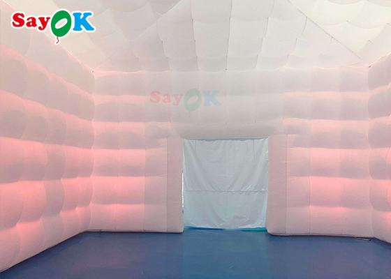 Κινητή 8x8x4m εξωτερική λευκή φουσκωτή ατμοσφαιρική σκηνή για ευτυχισμένα πάρτι φουσκωτή σκηνή για πάρτι