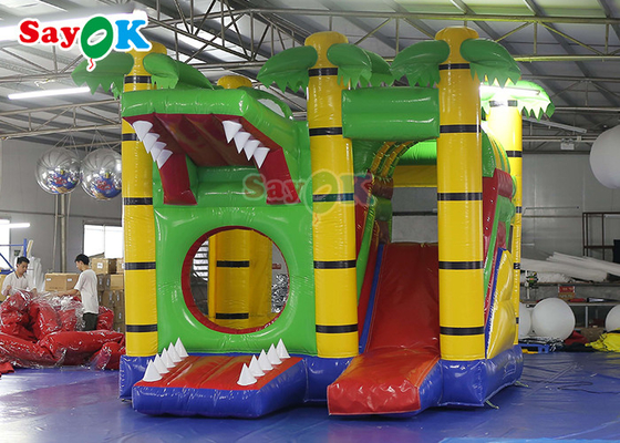 Χαριτωμένος πράσινος κροκόδειλος διογκώσιμο Bouncy Castle για το μωρό Inflable παιδιών που πηδά το Castle
