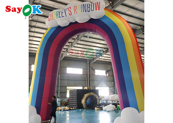 Rainbow Inflatable Arch Colorful Advertising Blow Up Gate για διακόσμηση