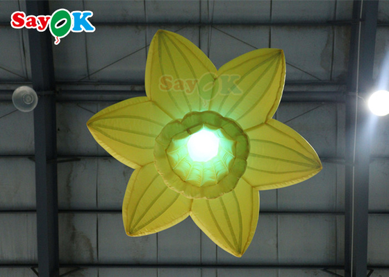 Κίτρινο 1,0m Φουσκωτό Διακοσμητικό Φωτιστικό Κρεμαστά τριαντάφυλλα λουλούδια με LED