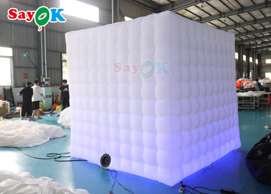 Γιγαντιαία Λευκή Φουσκωτή Φουσκωτή Σκηνή LED Φουσκωτή Σκηνή για Διαφήμιση