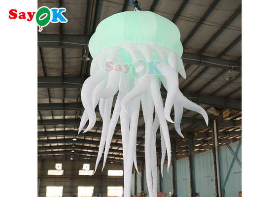 Διογκώσιμη μαριονέτα μπαλονιών μεδουσών κοστουμιών με το φως των οδηγήσεων που κρεμά τα μπαλόνια χταποδιών των διογκώσιμων οδηγήσεων