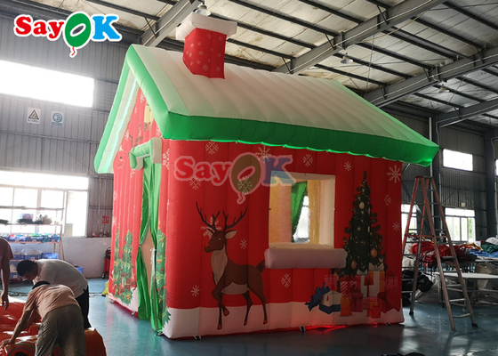 Φουσκωτά Εξωτερικά Διακοσμητικά Χριστουγέννων Φουσκωτό Χριστουγεννιάτικο Σπίτι 4,6x4,6x5mH