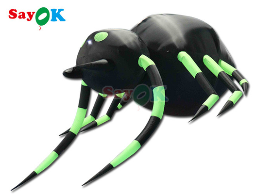 Κρεμασμένη τρομακτική φουσκωτή αράχνη Διακόσμηση για το Χάλογουιν Μαύρο και πράσινο