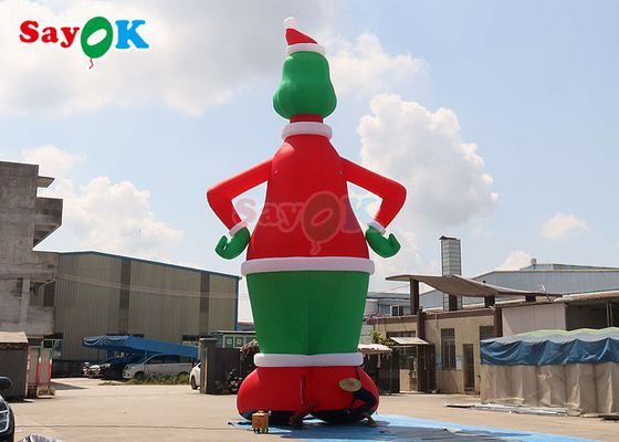 Πράσινο και Κόκκινο 32.8ft High Inflatable Airblown Grinch με διακόσμηση Hat Yard