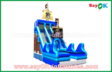 Πνευματώδης άλμα / Ασφάλεια PVC Πνευματώδης άλμα Slide Κίτρινο / Μπλε Χρώμα Για Παιχνίδια