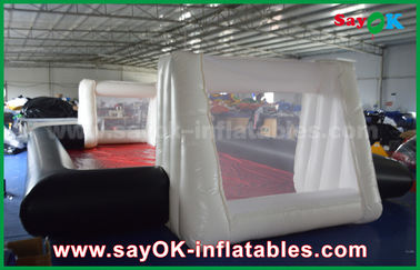 0.55mm PVC εμπορικός βαθμός Inflatables γηπέδων ποδοσφαίρου συνήθειας άσπρος/μαύρος διογκώσιμος