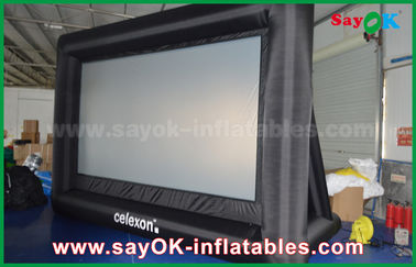 Άσπρη/μαύρη διογκώσιμη οθόνη προβολής συνήθειας PVC οθονών κινηματογράφων κατωφλιών με SGS πλαισίων την έγκριση