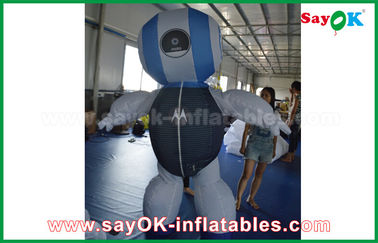 Γίγαντα φουσκωτό ρομπότ Custom 2mH Οξφόρδης υφάσματα ρομπότ Custom φουσκωτά προϊόντα Μπλε για διαφήμιση