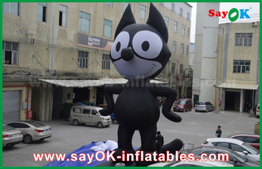 6mH μαύροι διογκώσιμοι χαρακτήρες κινουμένων σχεδίων υφασμάτων της Οξφόρδης, διογκώσιμη γάτα
