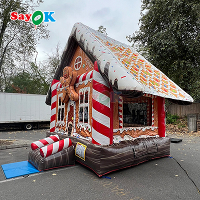 Δωρεάν σχεδιασμός 3D 0,55mm PVC Tarpaulin Χριστουγεννιάτικο φουσκωτό αναπηρικό κάστρο Ζιζμπερόπιτα Αναπηρικό σπίτι με αναπνευστήρα