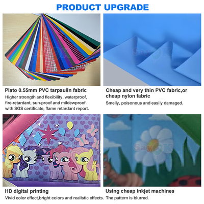 Δωρεάν σχεδιασμός 3D 0,55mm PVC Tarpaulin Χριστουγεννιάτικο φουσκωτό αναπηρικό κάστρο Ζιζμπερόπιτα Αναπηρικό σπίτι με αναπνευστήρα