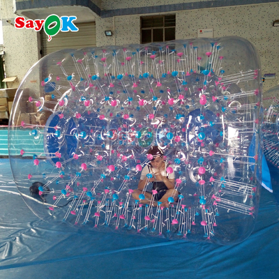 Sayok Πνευματώδης πλωτός ρόλος Aqua Zorbing μπάλα Διαφανής PVC κύλινδρο ανθρώπινη μπάλα φυσαλίδας νερού για το παιχνίδι νερού