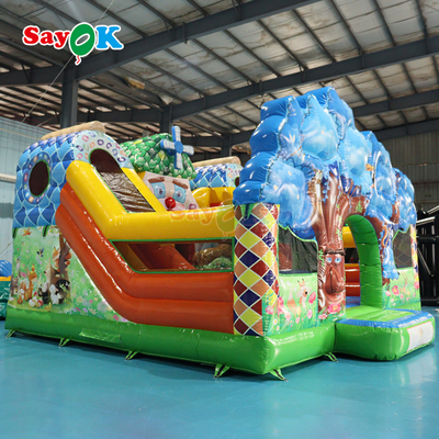 Sayok Jungle Θέμα Bouncy Castle φουσκωτό φουσκωτό Bouncer Slide Combo για παιδιά
