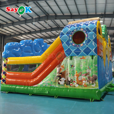 Sayok Jungle Θέμα Bouncy Castle φουσκωτό φουσκωτό Bouncer Slide Combo για παιδιά