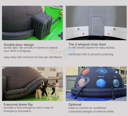 100% Blackout Flame Retardant Inflatable Planetarium Dome με δωρεάν 3D σχεδιασμό και προσαρμοσμένη εκτύπωση