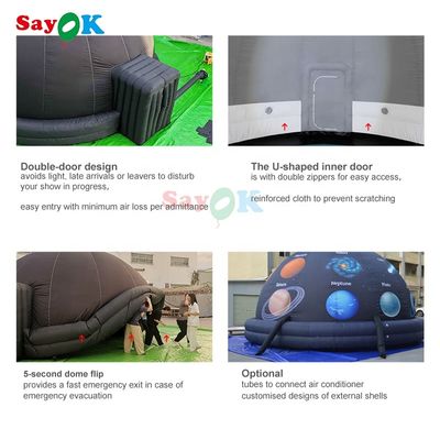 7m Diameter Inflatable Planetarium Dome with Free 3D Design and Emergency Escape Feature