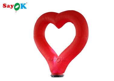 2.5mH κόκκινη διογκώσιμη διακόσμηση φωτισμού για το γάμο/το χτύπημα - επάνω καρδιά