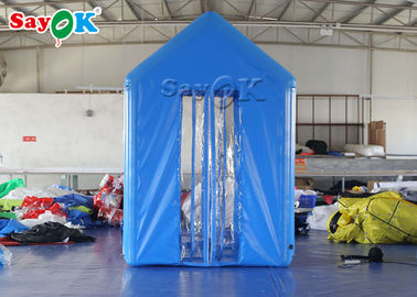 2x2x3M μπλε PVC διογκώσιμο ιατρικό κανάλι πορτών απολύμανσης διάσπασης σε άτομα σκηνών ανθρώπινο