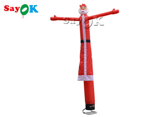 Διογκώσιμο Wacky κυματίζοντας άτομο ένα σωλήνων κόκκινος 5m διογκώσιμος χορευτής αέρα Santa Χριστουγέννων ποδιών