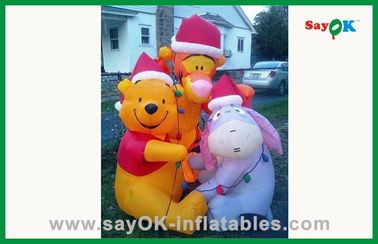 Προσαρμοσμένο Κίτρινο 210D Oxford Cloth Inflatable Bear Inflated Cartoon Characters για Διαφήμιση