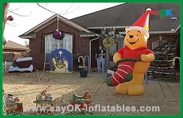 Προσαρμοσμένο Κίτρινο 210D Oxford Cloth Inflatable Bear Inflated Cartoon Characters για Διαφήμιση
