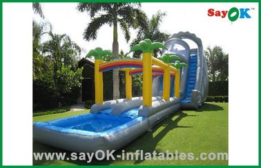 Ανατινάζεται Slip N Slide Εμπορικό Παιδιά Air Jumping Κάστρο Αδιάβροχο με πισίνα Πυροβόλο Αναπηδούμενο Σπίτι με Slide