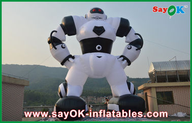 Υπαίθριοι λευκοί διογκώσιμοι χαρακτήρες κινουμένων σχεδίων ρομπότ 10 μέτρων διογκώσιμοι για τη διαφήμιση
