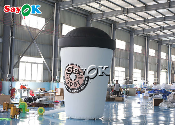 Συνήθεια 3.6m διογκώσιμο πρότυπο φλυτζανιών καφέ για το ντεκόρ εισόδων καφέδων