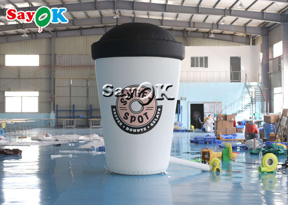 Συνήθεια 3.6m διογκώσιμο πρότυπο φλυτζανιών καφέ για το ντεκόρ εισόδων καφέδων