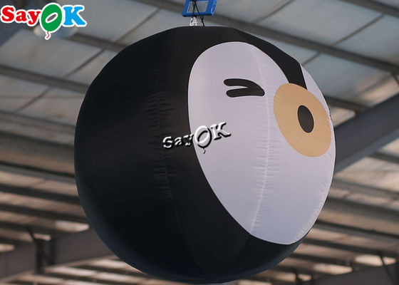 κινούμενα σχέδια Penguin διακοσμήσεων φωτισμού 2m μαύρα διογκώσιμα για υπαίθριο