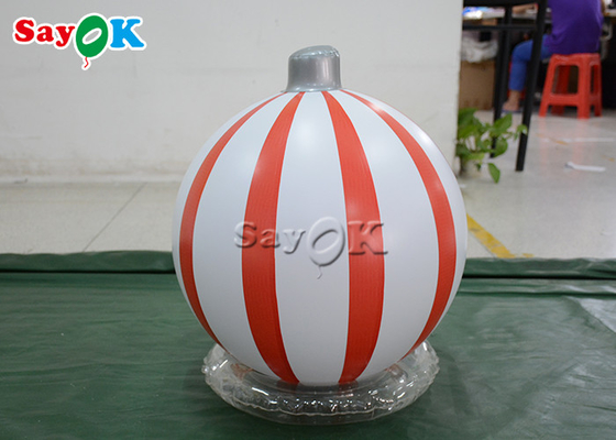 0.6m κόκκινο και άσπρο PVC μόνο διόγκωσης ντεκόρ καταστημάτων Χριστουγέννων προσαρμοσμένο μπαλόνι