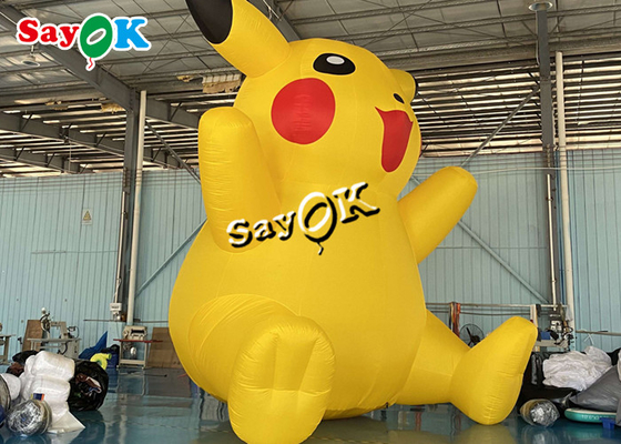 Κίτρινο PVC αεροστεγές φουσκωτό Pikachu μοντέλο 6m 20ft χαρακτήρες από καρτούν για τα πάρτι γενεθλίων