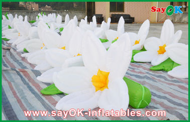 Άσπρο λουλουδιών ύφασμα της Οξφόρδης διακοσμήσεων φωτισμού αλυσίδων διογκώσιμο για τη γαμήλια διακόσμηση