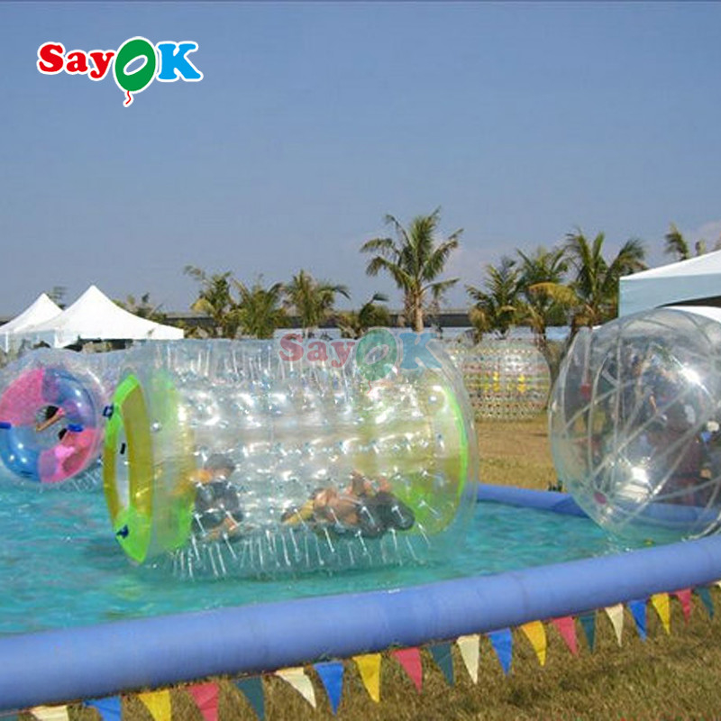 Sayok Πυροβόλο Διαφανές PVC Ανθρώπινο Χάμστερ Rolling Zorb Roller Ball Water Walking Game Ball για Παιχνίδια Νερού