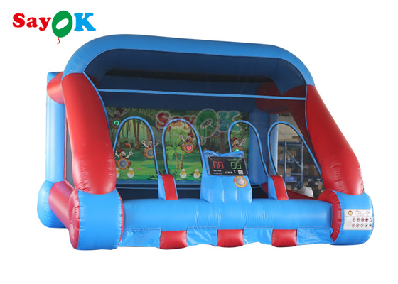 Εμπορικό διογκώσιμο παιχνίδι Inflable καρναβάλι παιχνιδιών πυροβολισμού ΔΙΕΘΝΏΝ ΕΙΔΗΣΕΟΓΡΑΦΙΚΏΝ ΠΡΑΚΤΟΡΕΊΩΝ αθλητικών παιχνιδιών κόκκινο μπλε