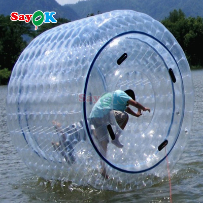 Sayok Πνευματώδης πλωτός ρόλος Aqua Zorbing μπάλα Διαφανής PVC κύλινδρο ανθρώπινη μπάλα φυσαλίδας νερού για το παιχνίδι νερού