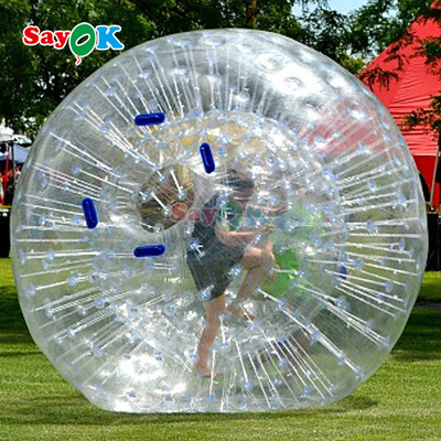 Πνευματώδης κυλίνδρος Aqua Zorbing Ball Διαφανής κύλινδρο PVC ανθρώπινη μπάλα φυσαλίδας νερού για παιχνίδι νερού