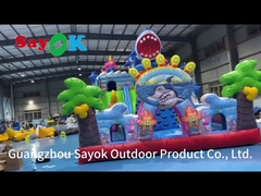 Εμπορικό ανατινάξιμο ανεμιστήριου κάστρου άλμα συνδυασμός άλμα σπίτι ανεμιστήριου κάστρου άλμα διαδρόμιο