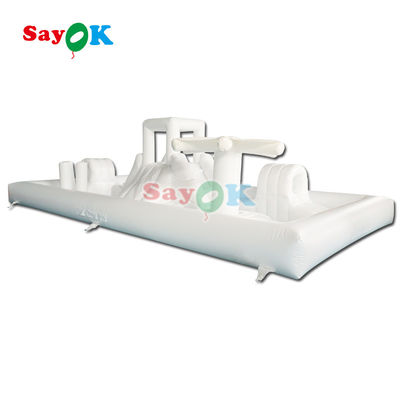 Προσαρμοσμένο εμπορικό εξοπλισμό μαλακού παιχνιδιού λευκό πλυντήριο πλύσης φουσκωτό πάρκο νερού αναπηρικό κάστρο