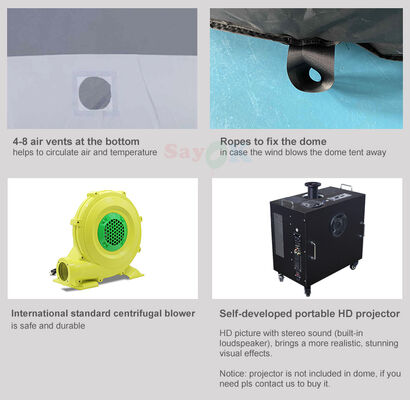 Sayok Φορητός Φουσκωτός Θόλος Πλανητάριου για Σχολική Εκπαίδευση 5M 6M 7M 8M 9M 10M Διάμετρος