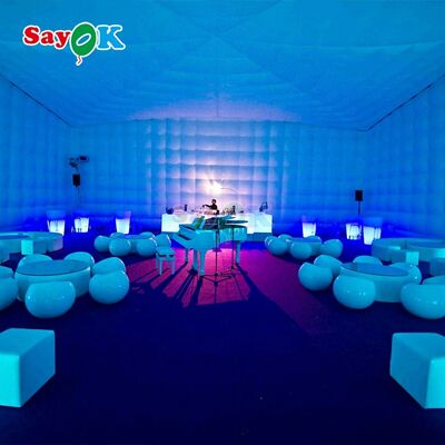 Sayok 20x10m φορητό αδιάβροχο ύφασμα Oxford LED φωτισμένη φουσκωτή τέντα κύβους για πάρτι εκδήλωση Club ενοικίαση