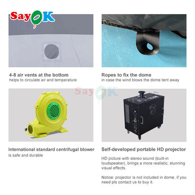 Sayok Ολοκληρωμένη Εκτύπωση 10m Star Projector Φουσκωτό Πλανητάριο Τέντα Φορητό Θέατρο Προβολής Dome για Σχολεία